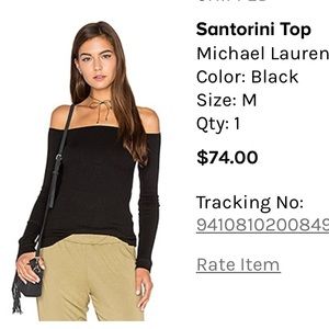 Michael Lauren - off the shoulder black shirt